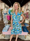Bindu Mini Celine Dress Hydrangeas