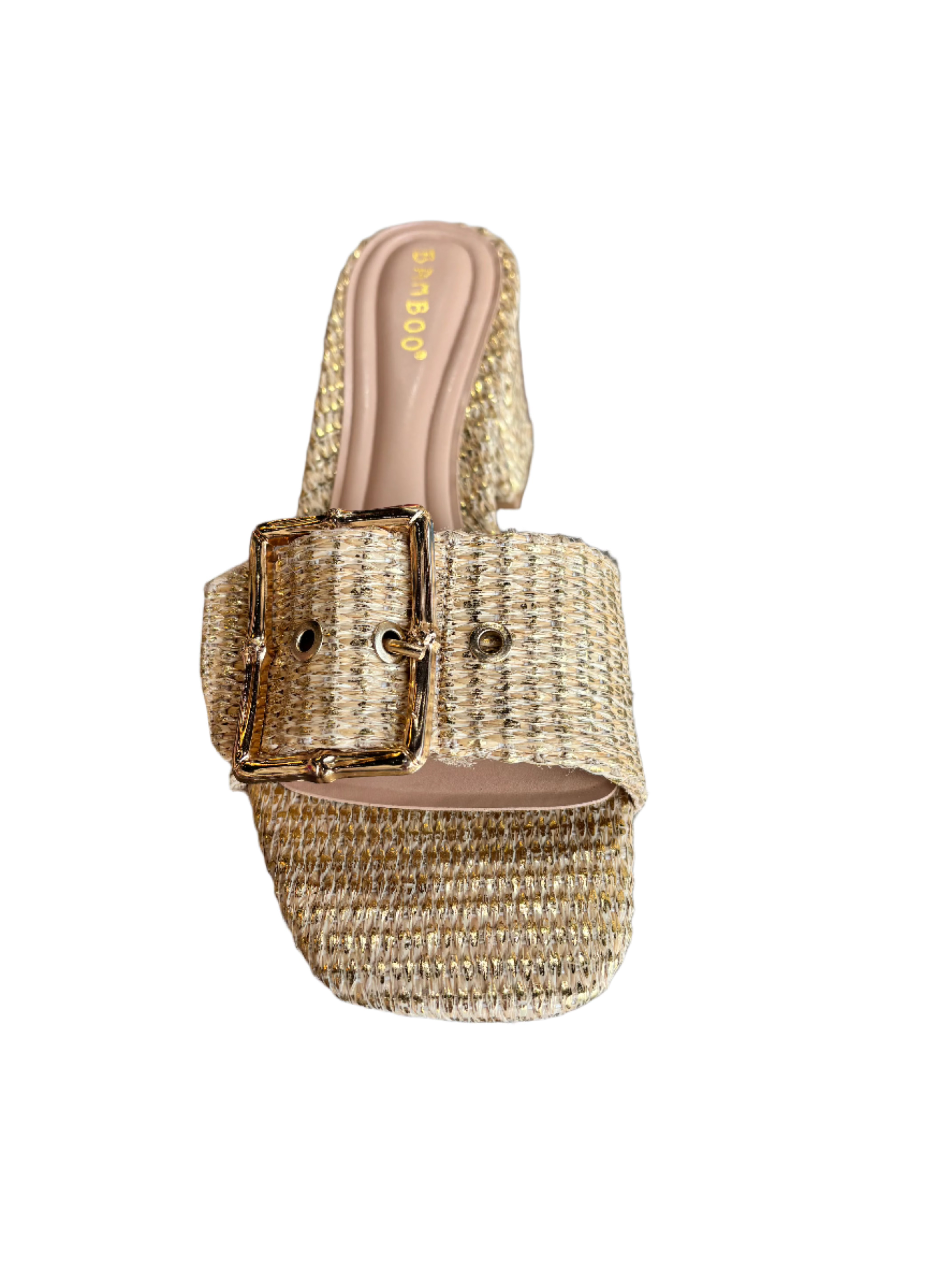 Gold Raffia Heel
