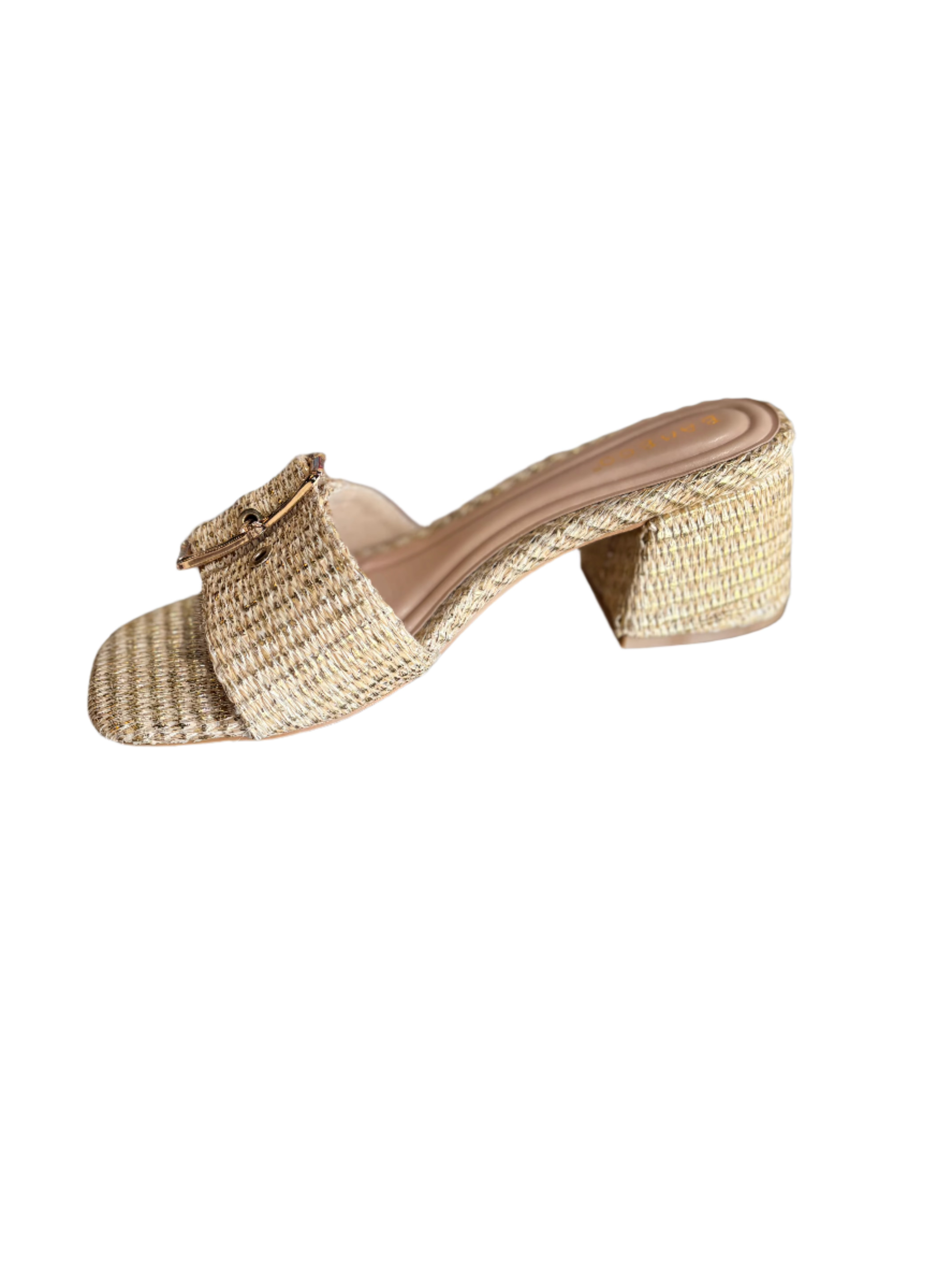 Gold Raffia Heel