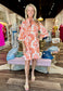 Jade Trim Yoke Tunic Dress Orange Essence