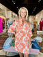 Jade Trim Yoke Tunic Dress Orange Essence