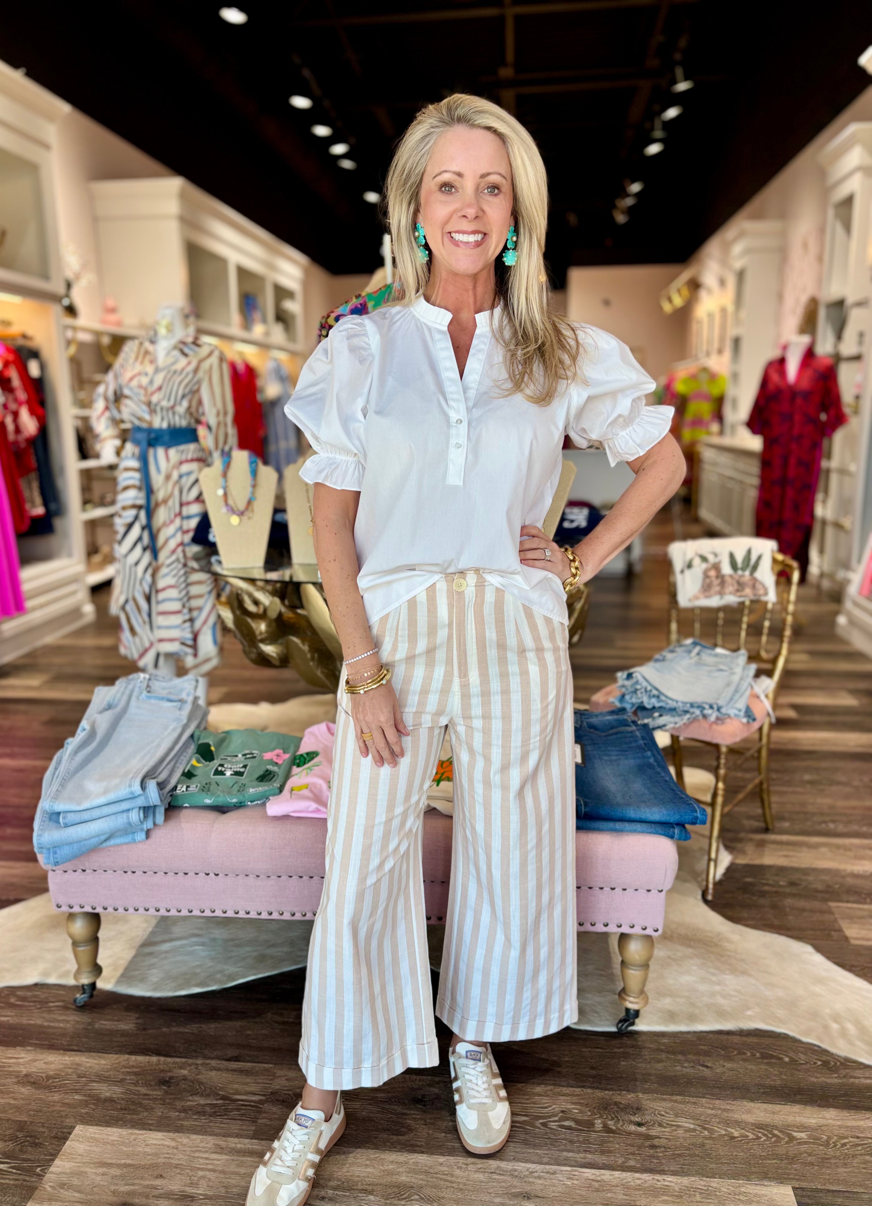 Linen Stripe Trousers
