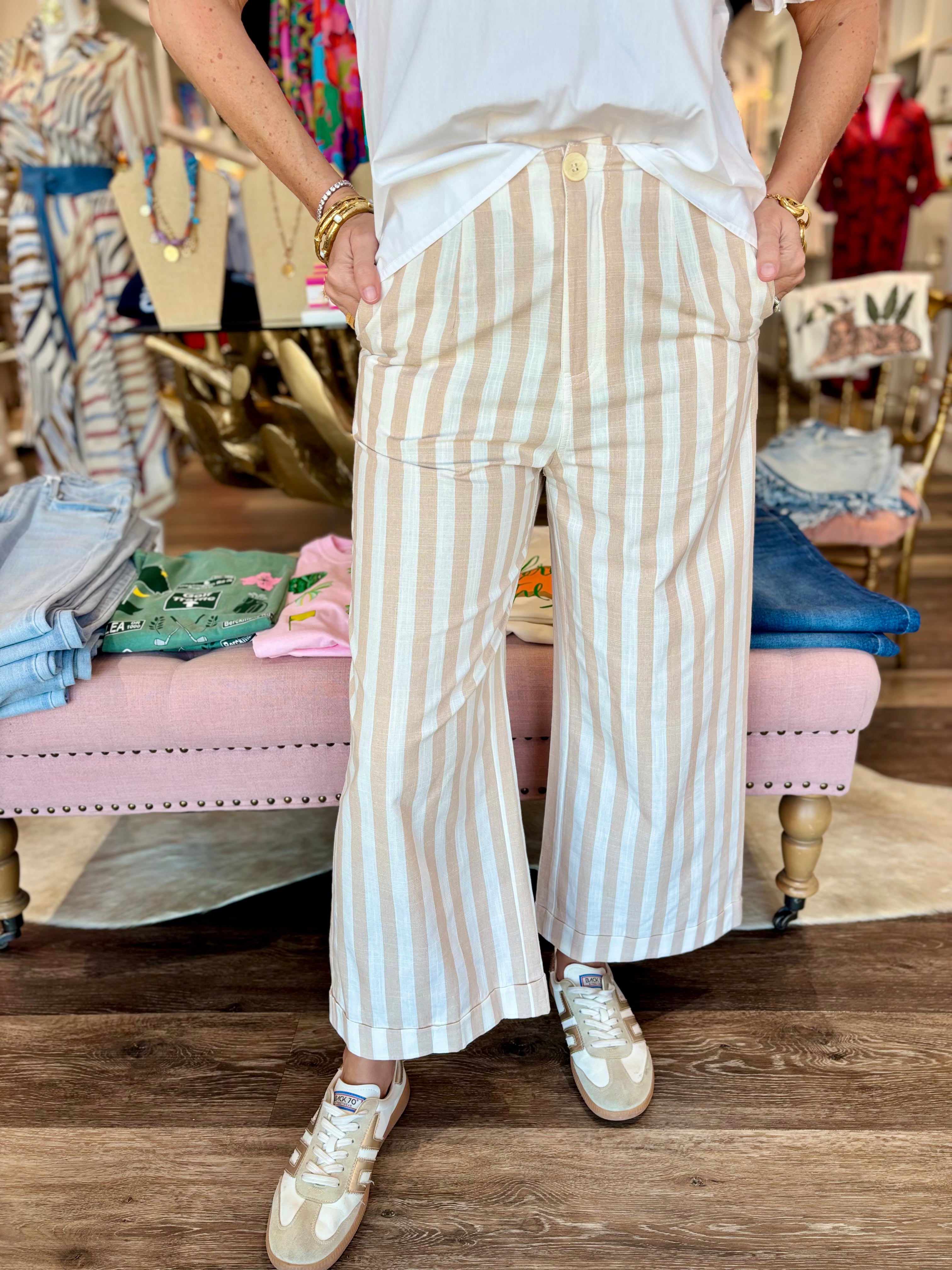 Linen Stripe Trousers
