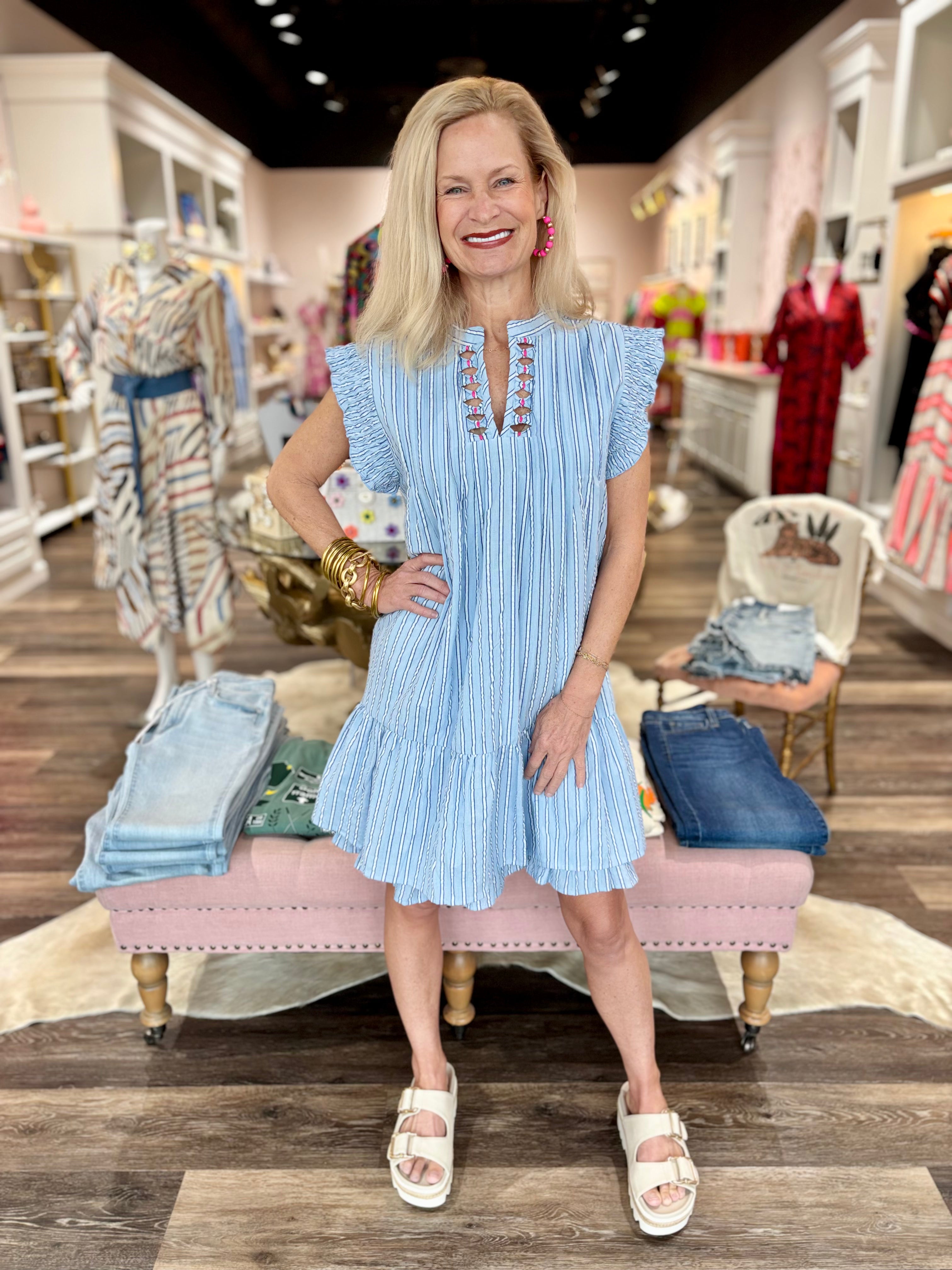 Blue Striped dress