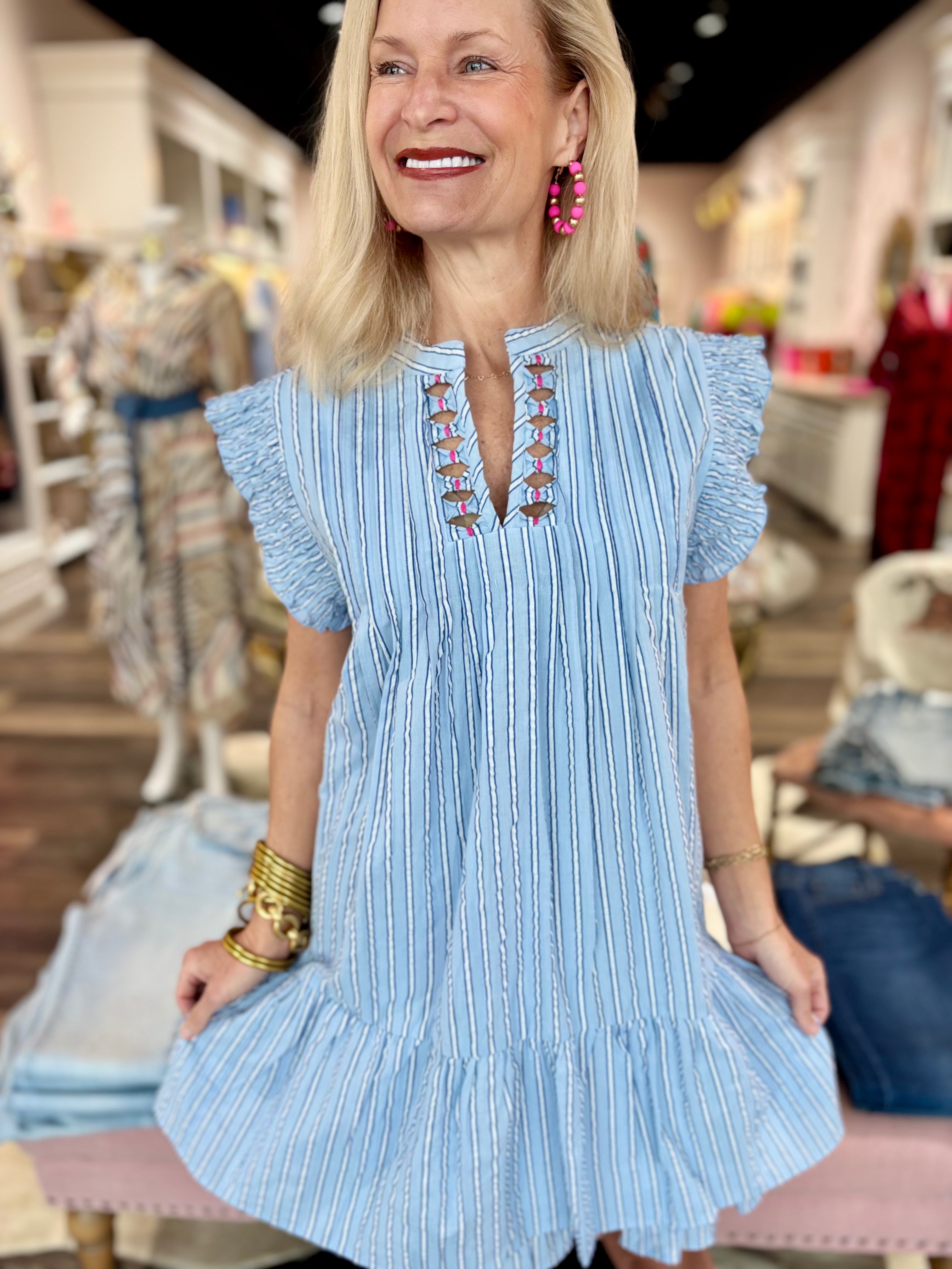 Blue Striped dress