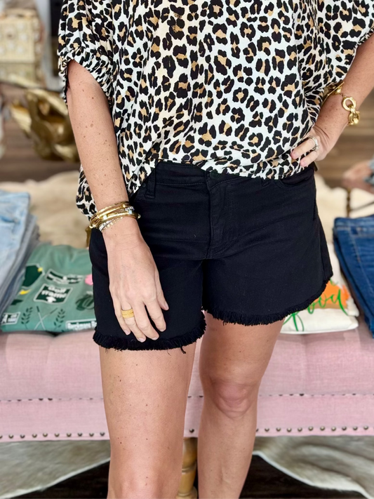 Kut Jane High Rise Shorts Black