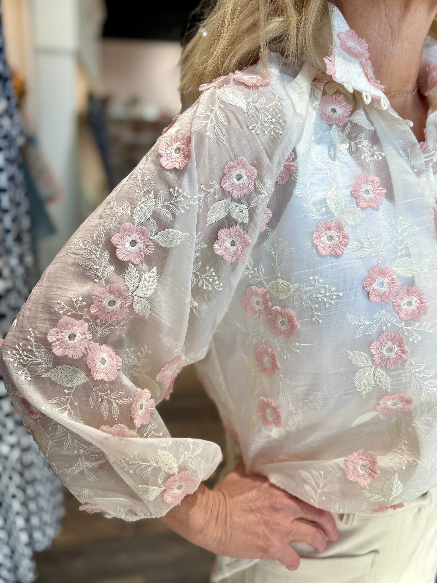 Boho Chic Floral Embroidered Blouse