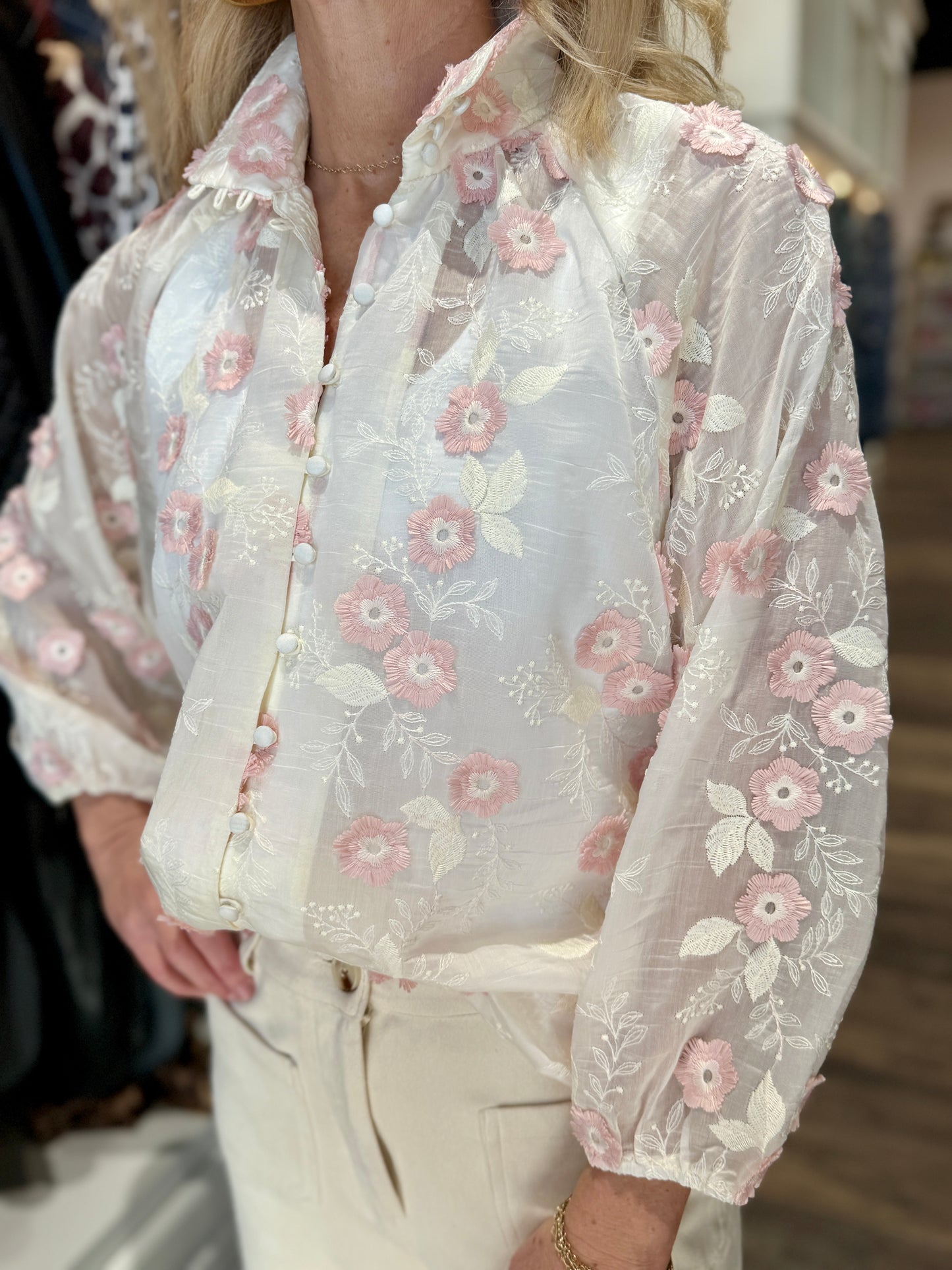 Boho Chic Floral Embroidered Blouse