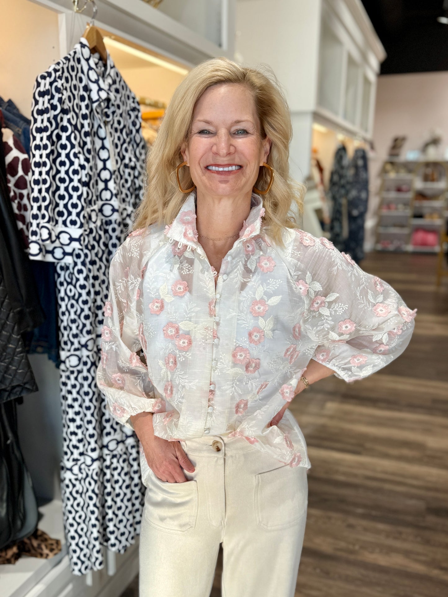 Boho Chic Floral Embroidered Blouse