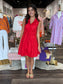 Jade Back Wrap Dress Red