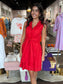 Jade Back Wrap Dress Red