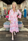 La Plage Water Mill Dress White/ Coral/ Periwinkle