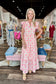 Jade Ruffles Tiered Maxi Pink Fans