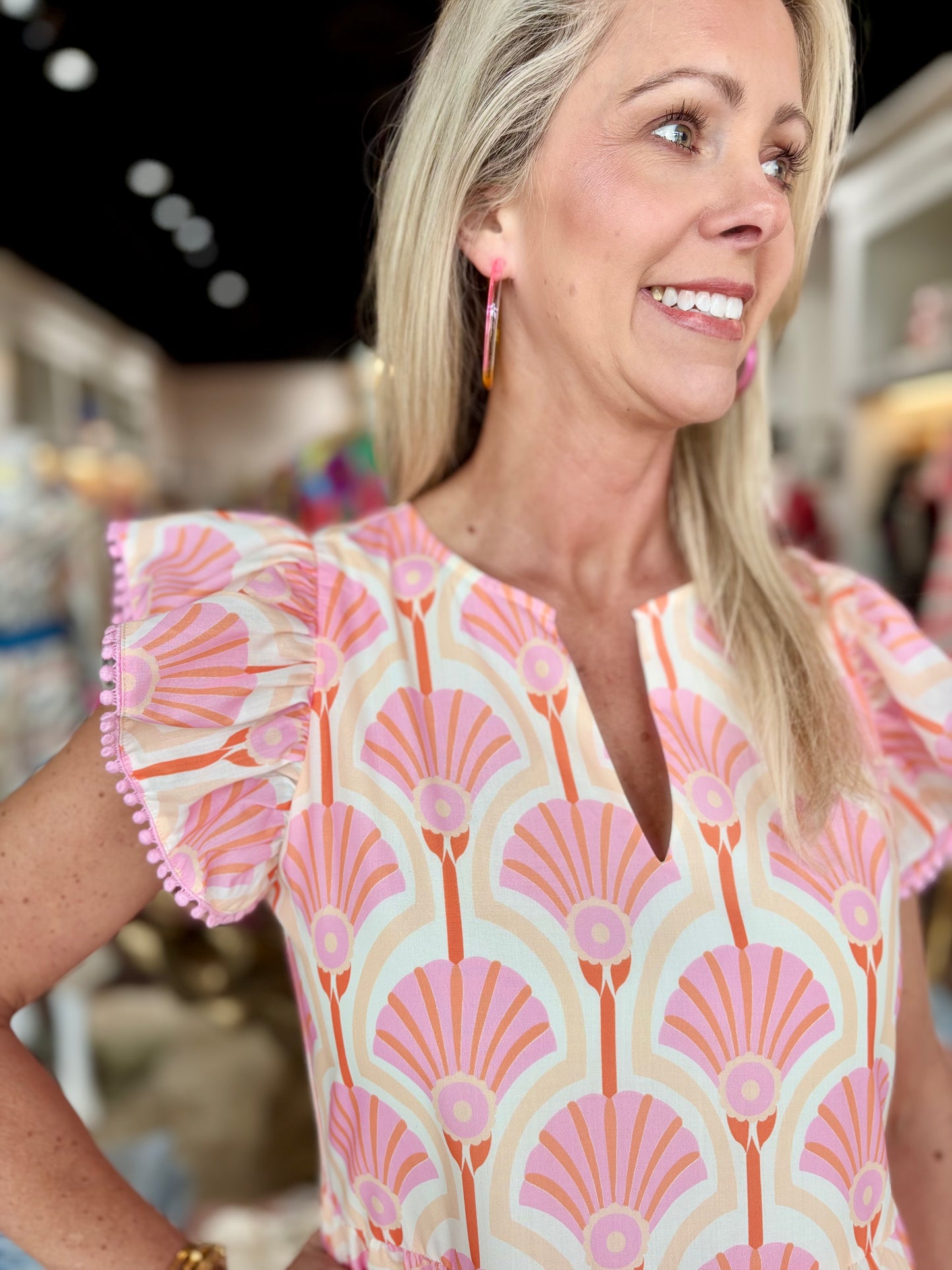 Jade Ruffles Tiered Maxi Pink Fans