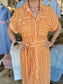 Orange Stripe Shirt Dress