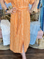 Orange Stripe Shirt Dress