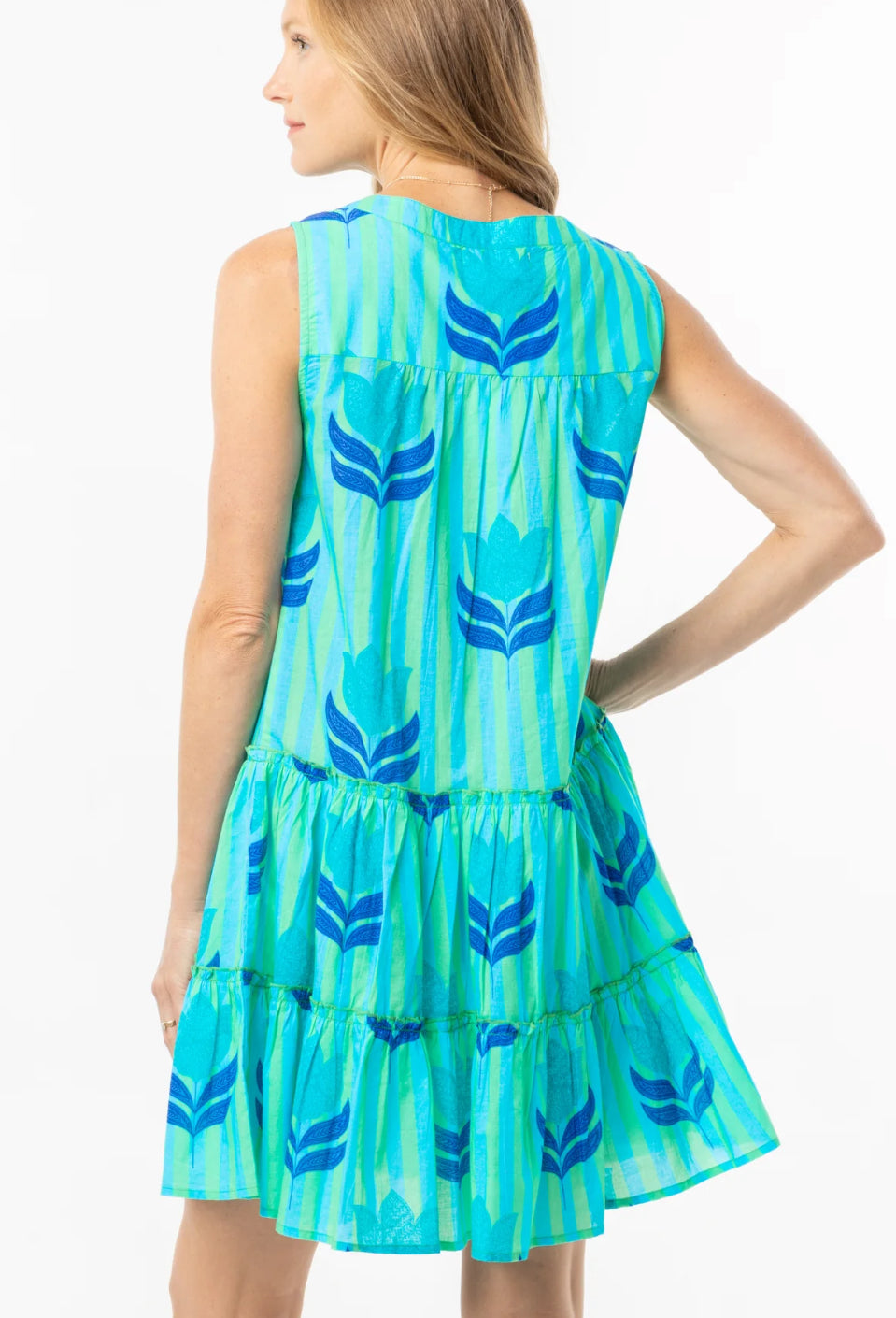 Bindu Virginia Dress Turquoise Tulip