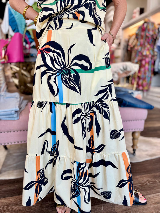 Maude Vivante Ada Skirt Stripe Florals