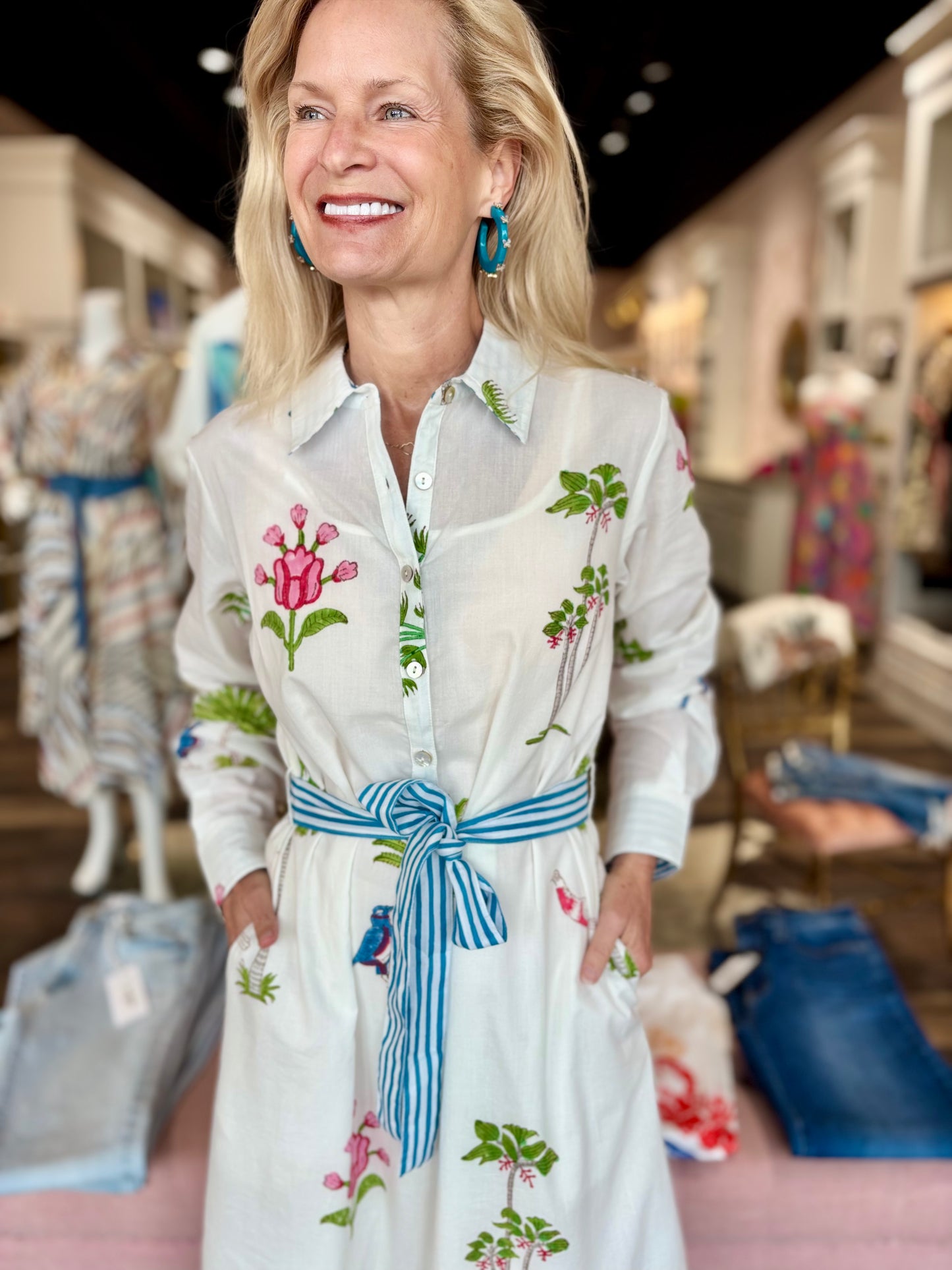 Nibi Mtk Palm Paradise Shirt Dress