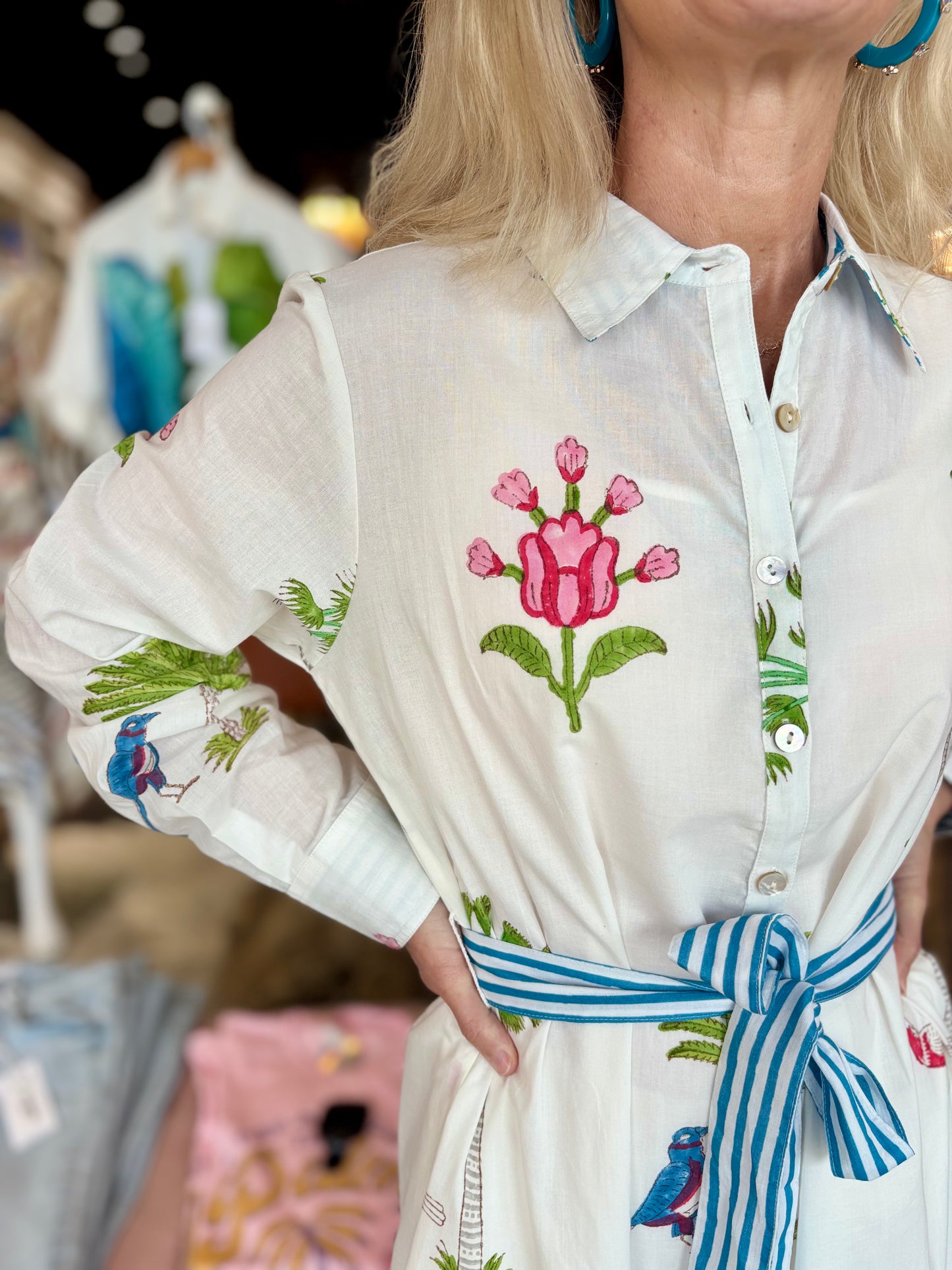 Nibi Mtk Palm Paradise Shirt Dress