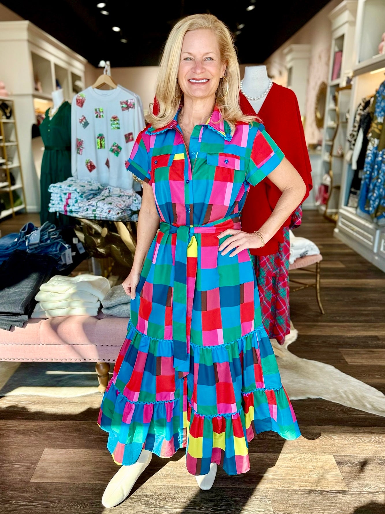 Alden Adair Rachel Dress Holiday Check