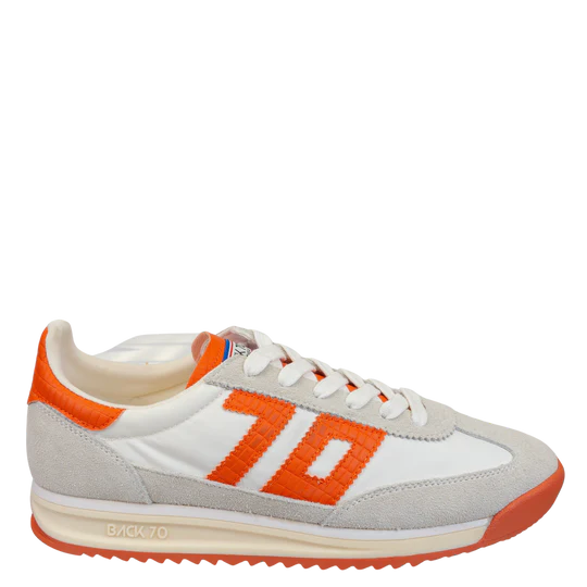 Back 70 Barkley Jogger in White Orange Sneakers