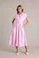 Prosperina Pink Striped Gia Midi Dress