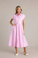 Prosperina Pink Striped Gia Midi Dress