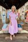 Prosperina Pink Striped Gia Midi Dress