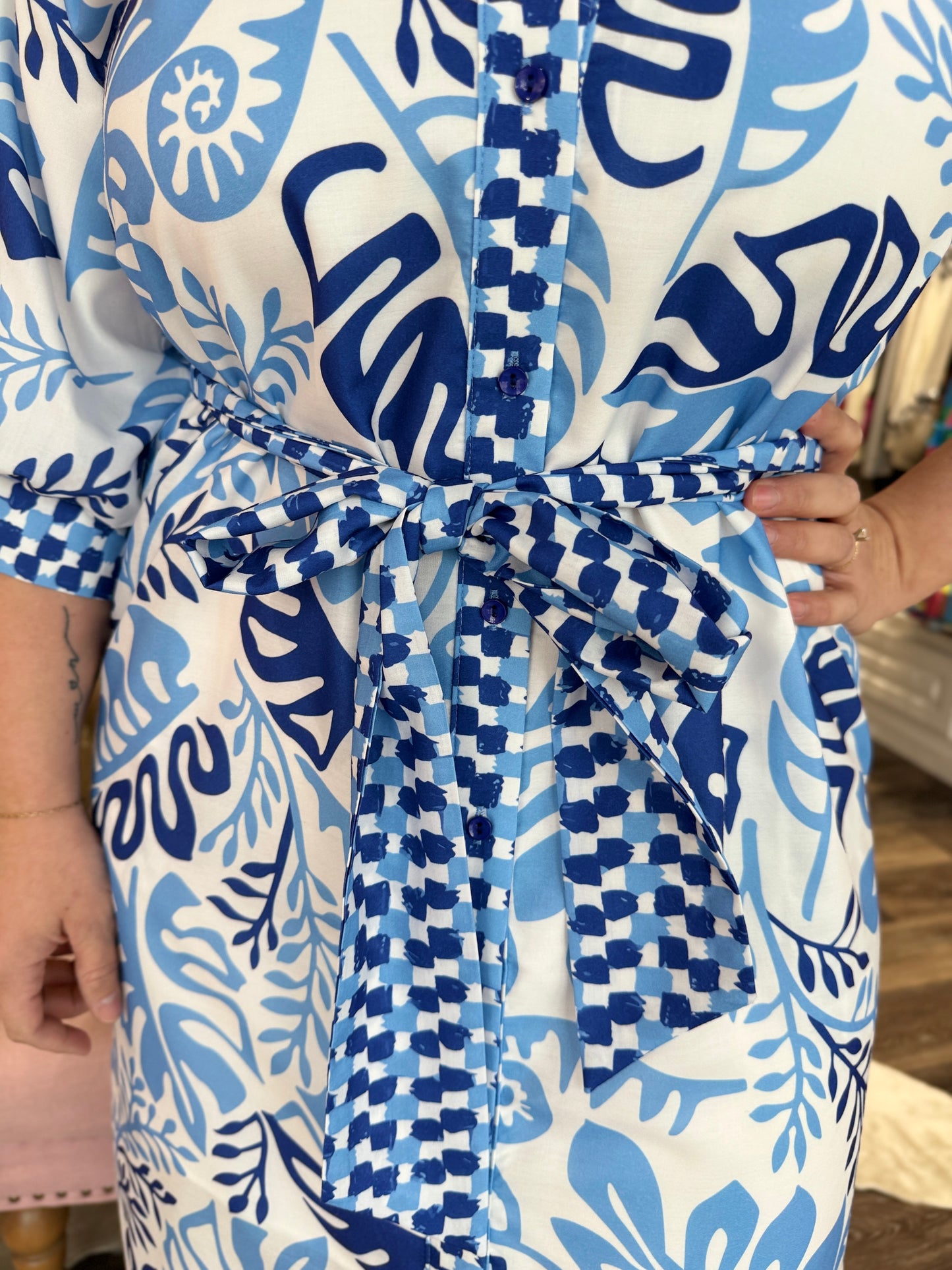 Jade Maxi Shirt Dress Lagoon Leaf