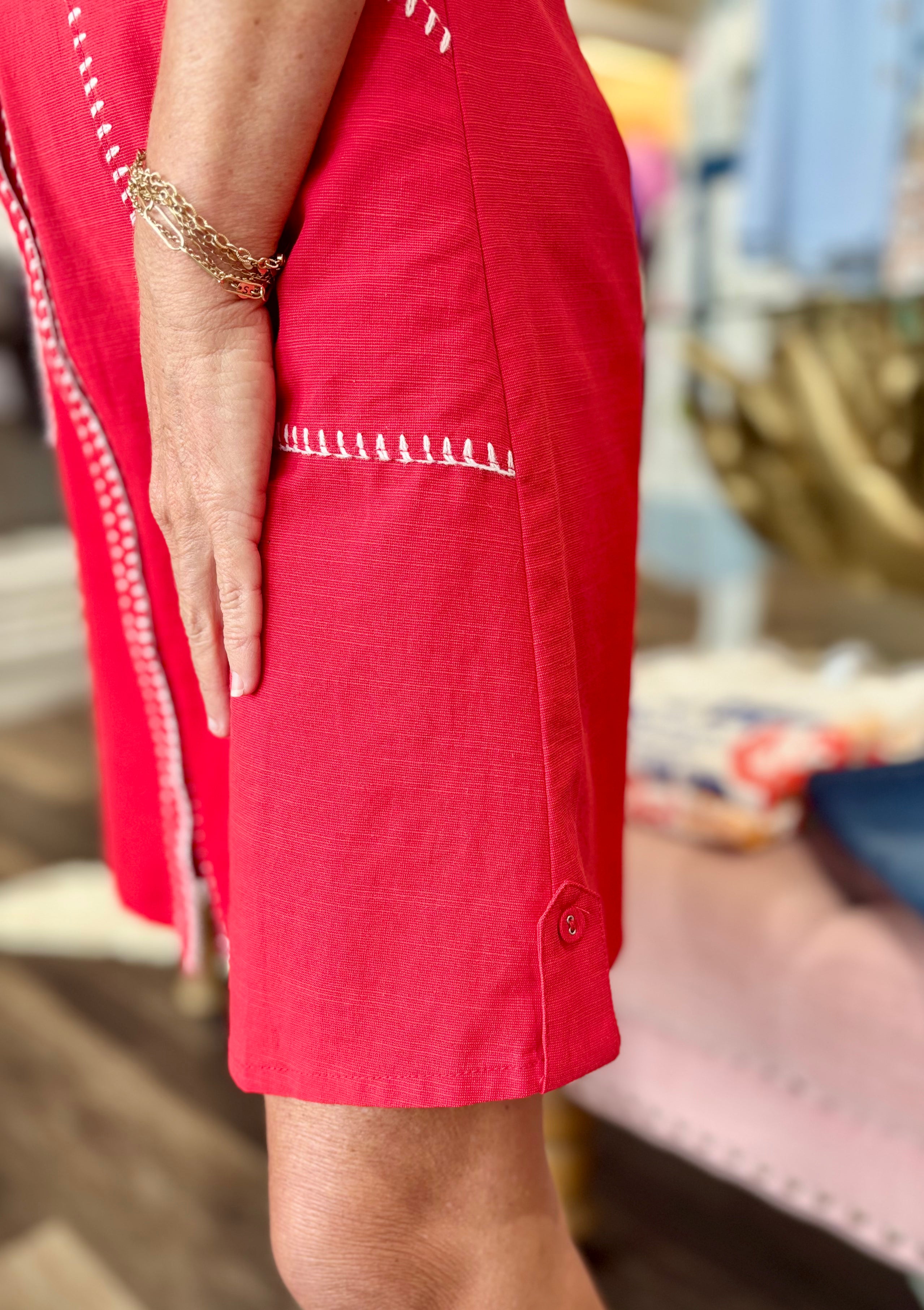 Red Stitch Dress