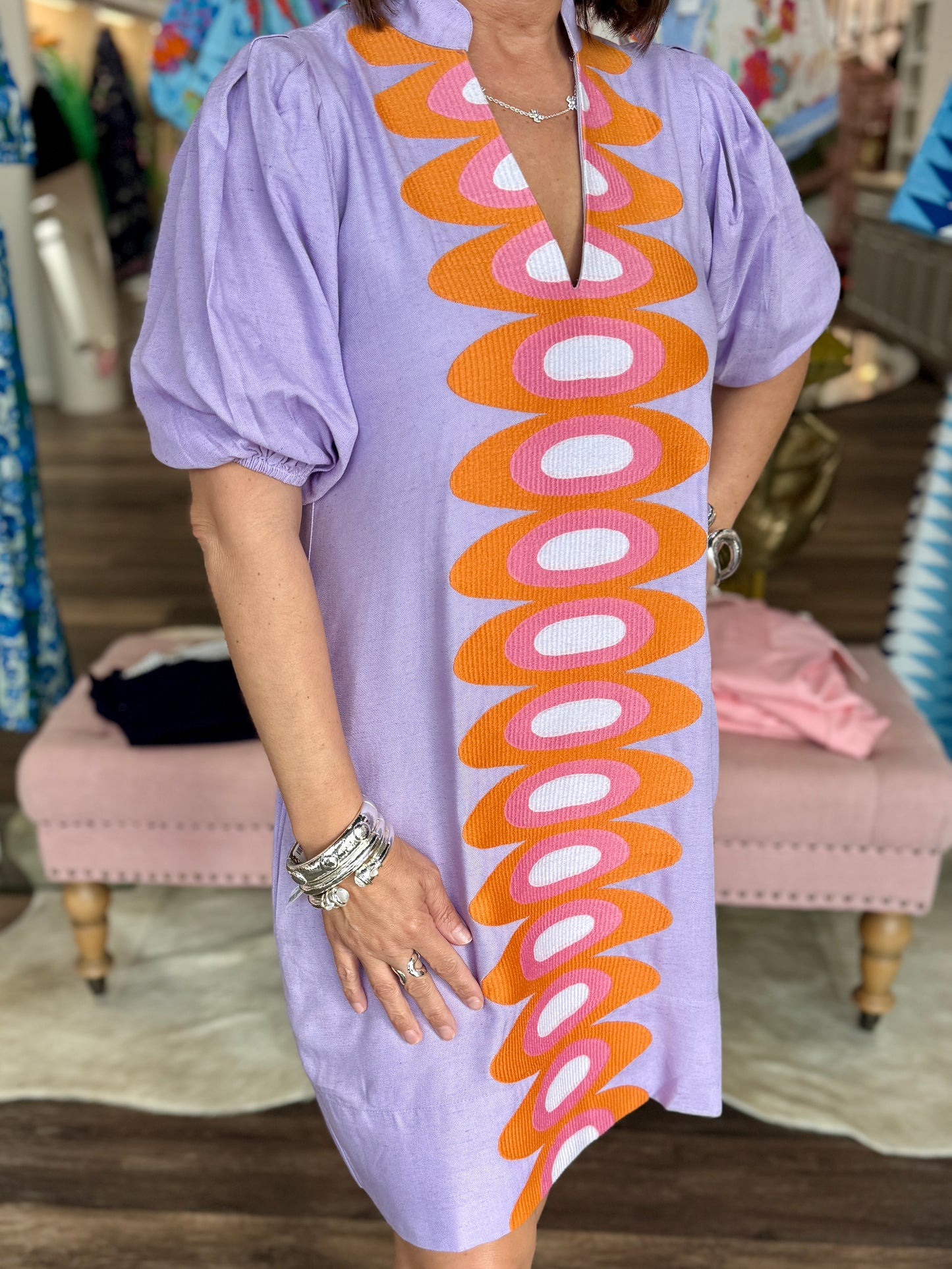Emily McCarthy Hampton Mini Dress Lavender