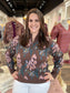 The Rosalie Floral Quarter Zip Brown