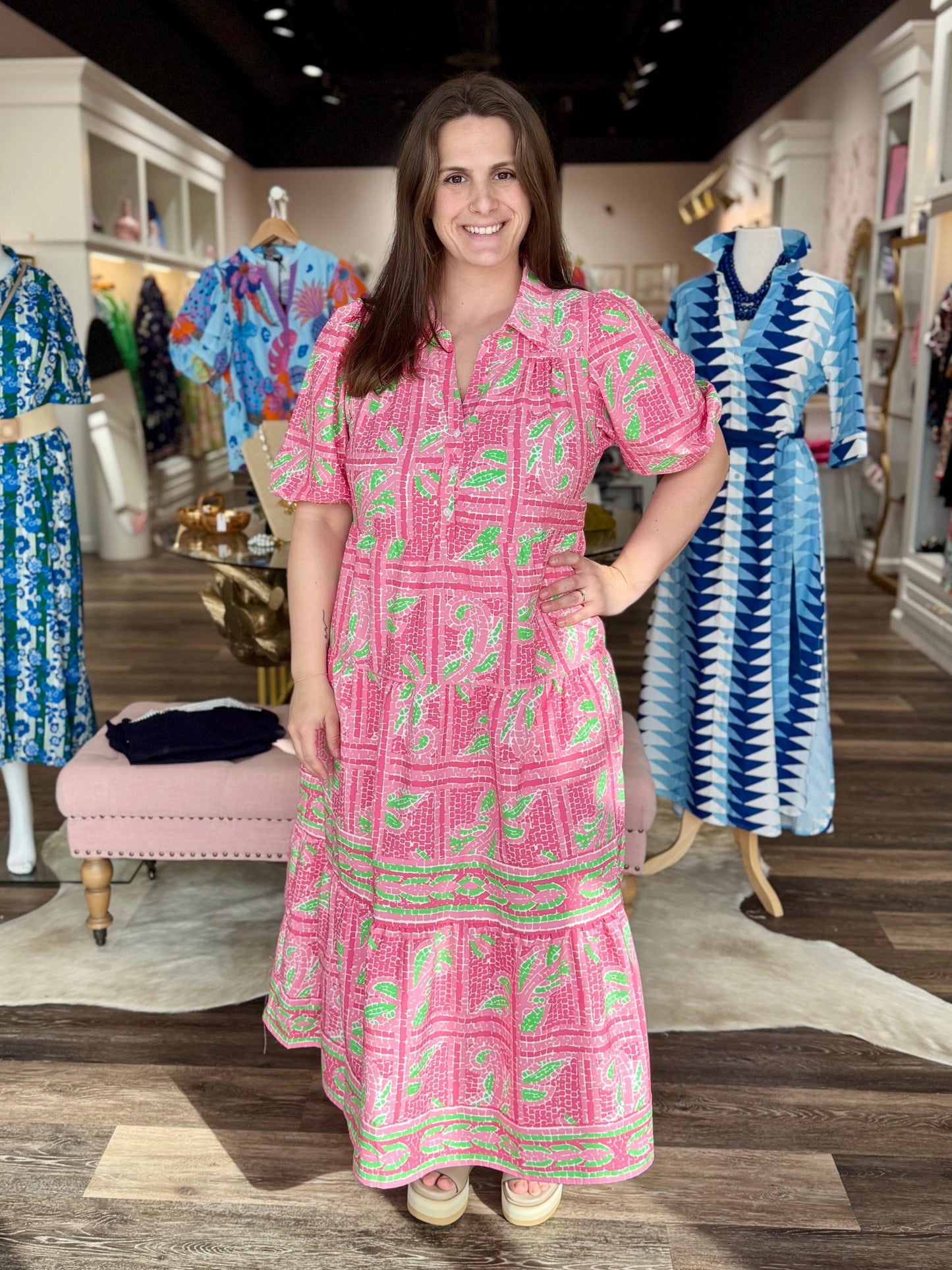 Mary Square Eloise Dress Trellis Tiles