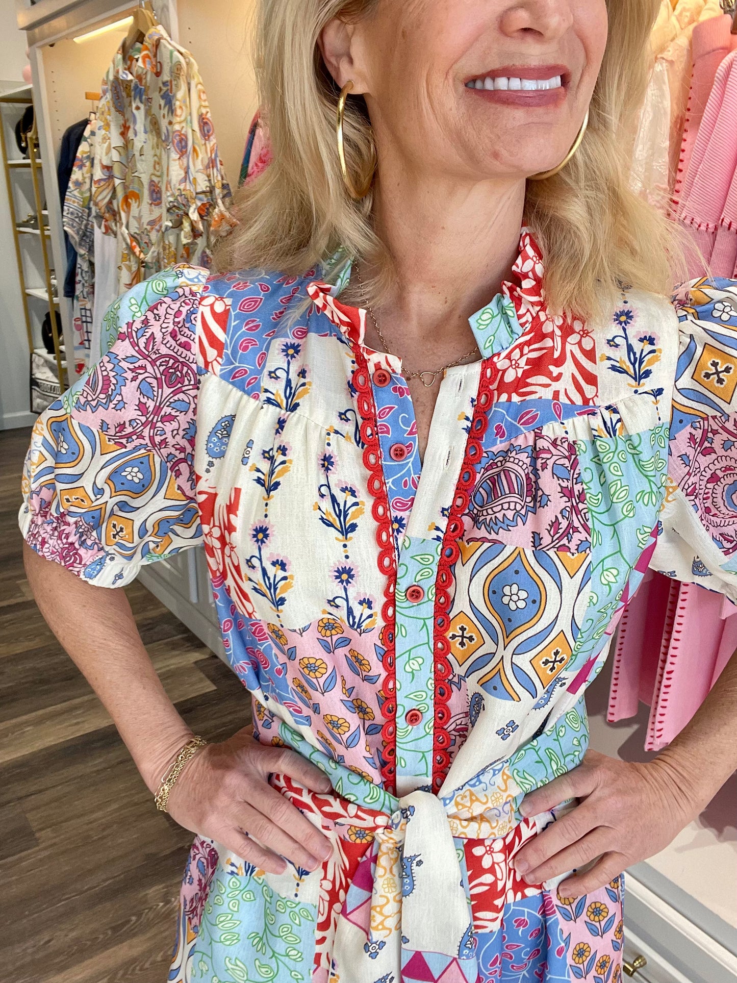 Joy Joy Short Sleeve Shirt Dress Kalaidocloth