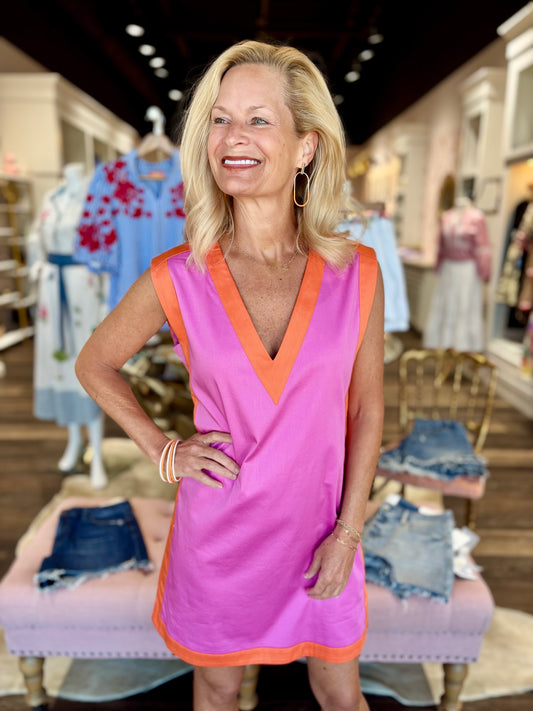 Emily McCarthy Shift Dress Coral Pink