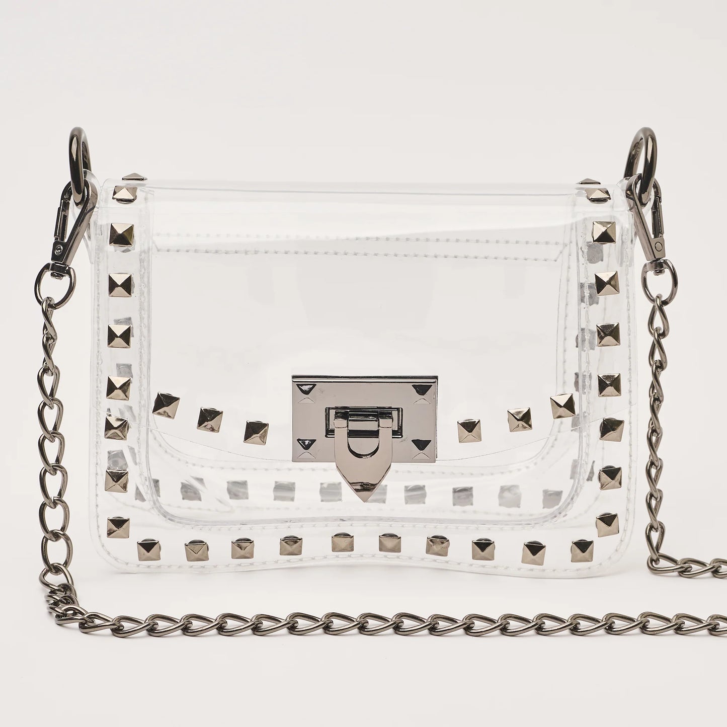 Jackie in Gunmetal Clear Handbag