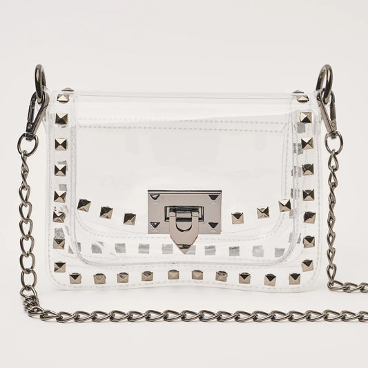 Jackie in Gunmetal Clear Handbag