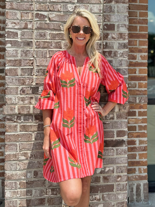 Bindu Grace Tunic Dress Pink Tulip