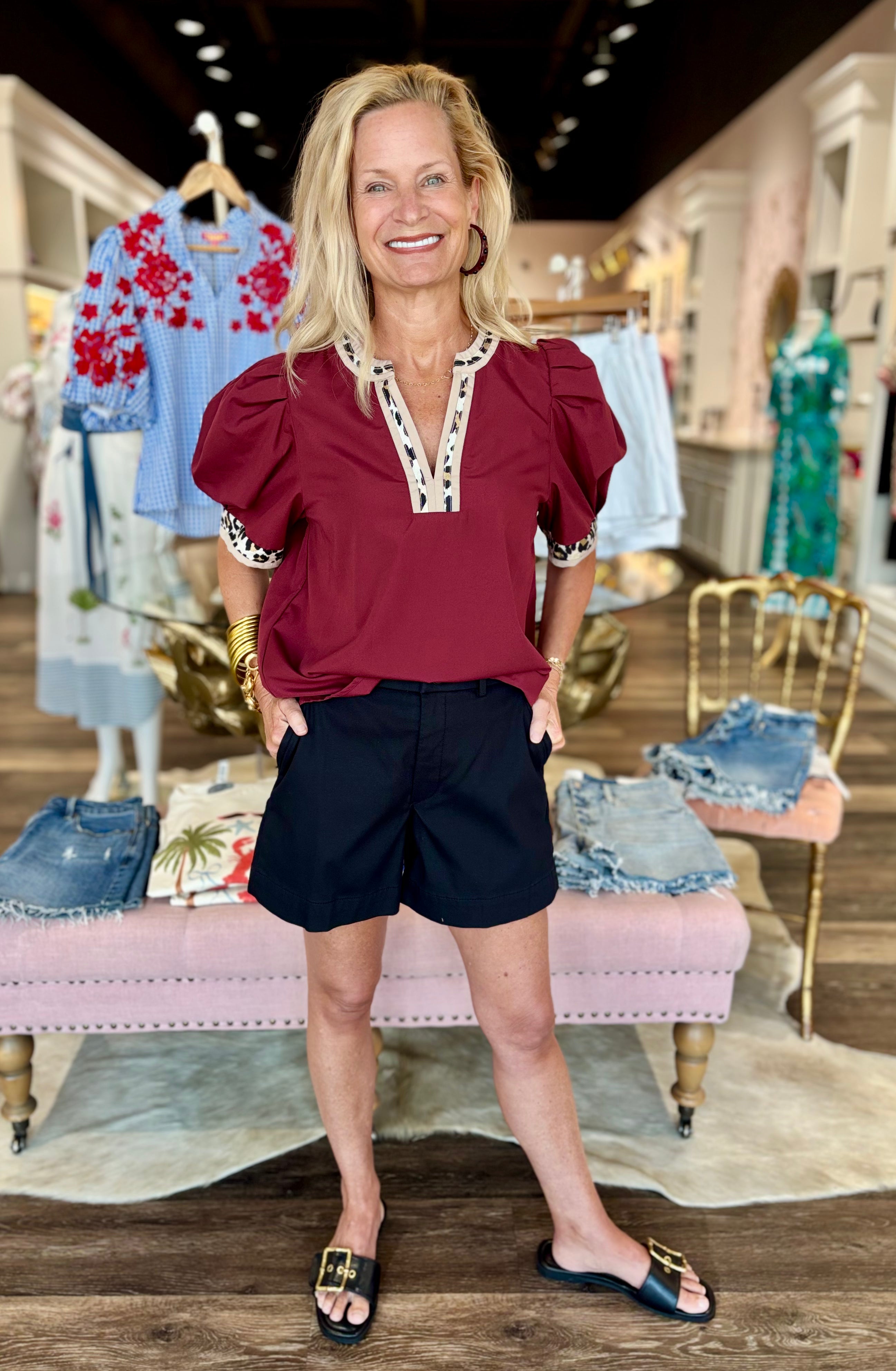 Merlot Cheetah Top