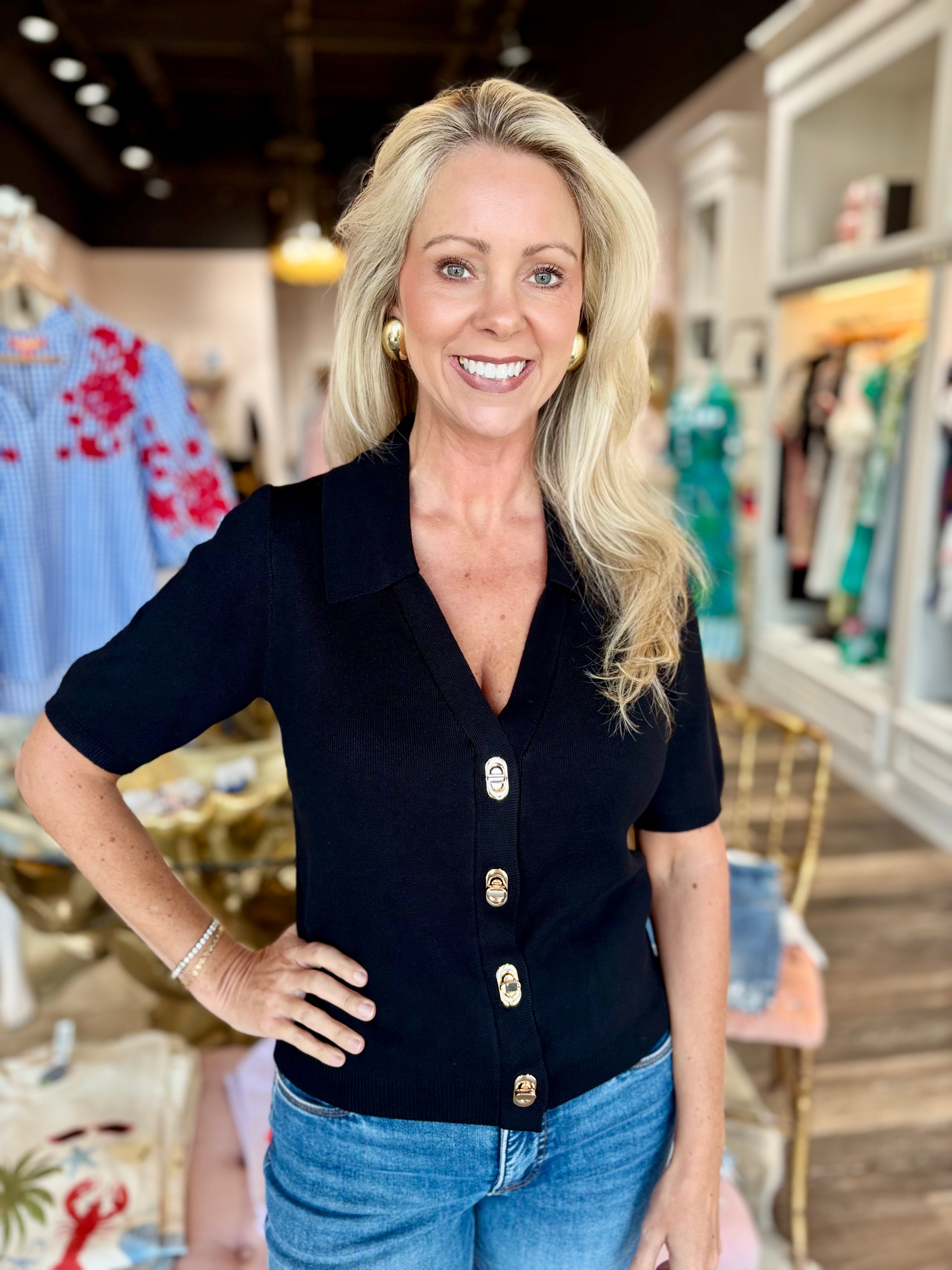 Gold Twist Black Top Black