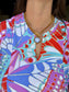 Julie Vos Honeybee Statement Necklace Iridescent Tanzanite Blue