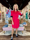 Red and Black Shirt Dress