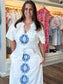Nibi Mtk Oasis Dress - Blue & White Embroidery