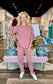 Contrast Satin Lounge Set Rose