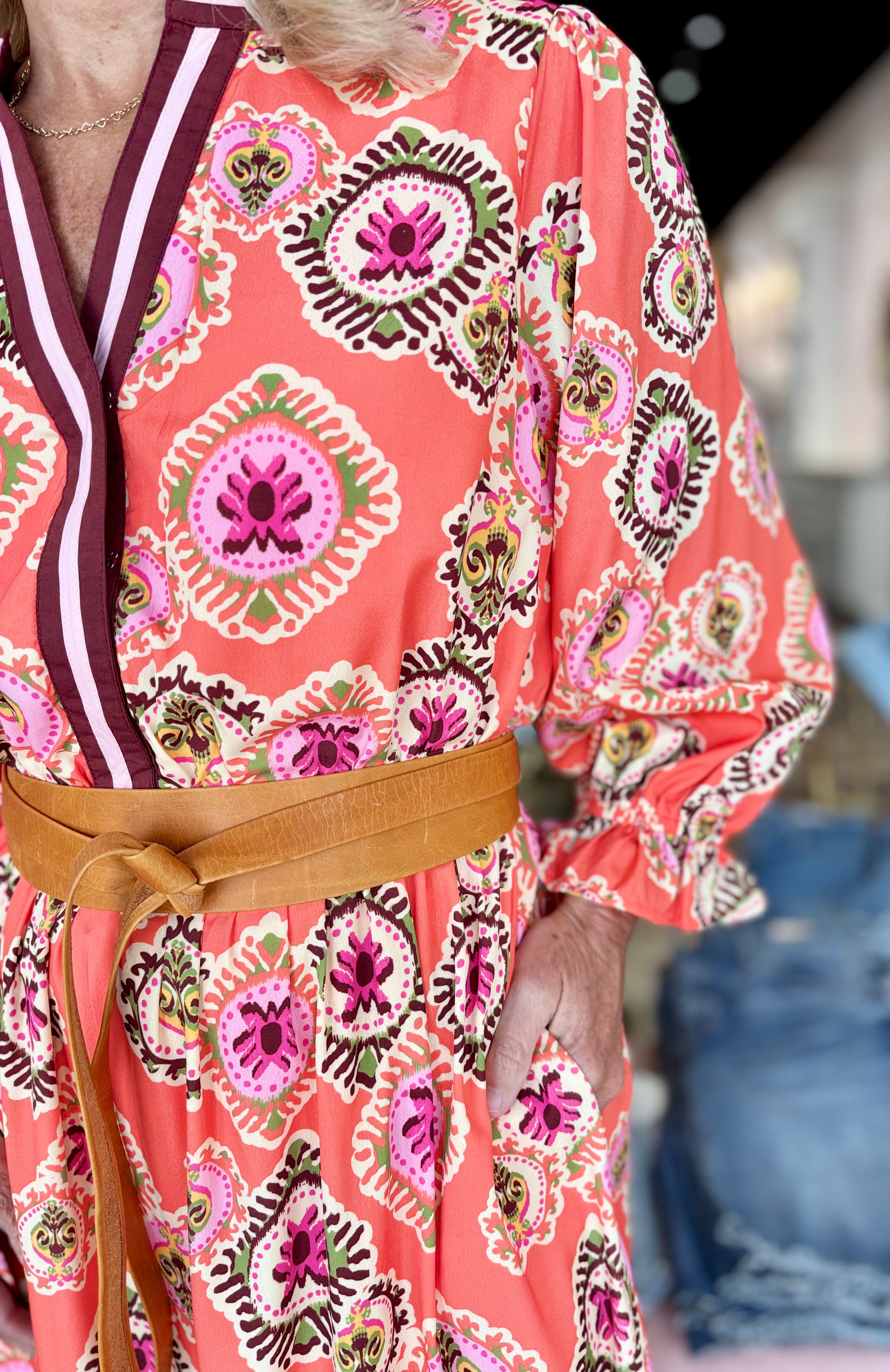 Orange Floral Dress