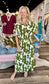 Green geometric dress