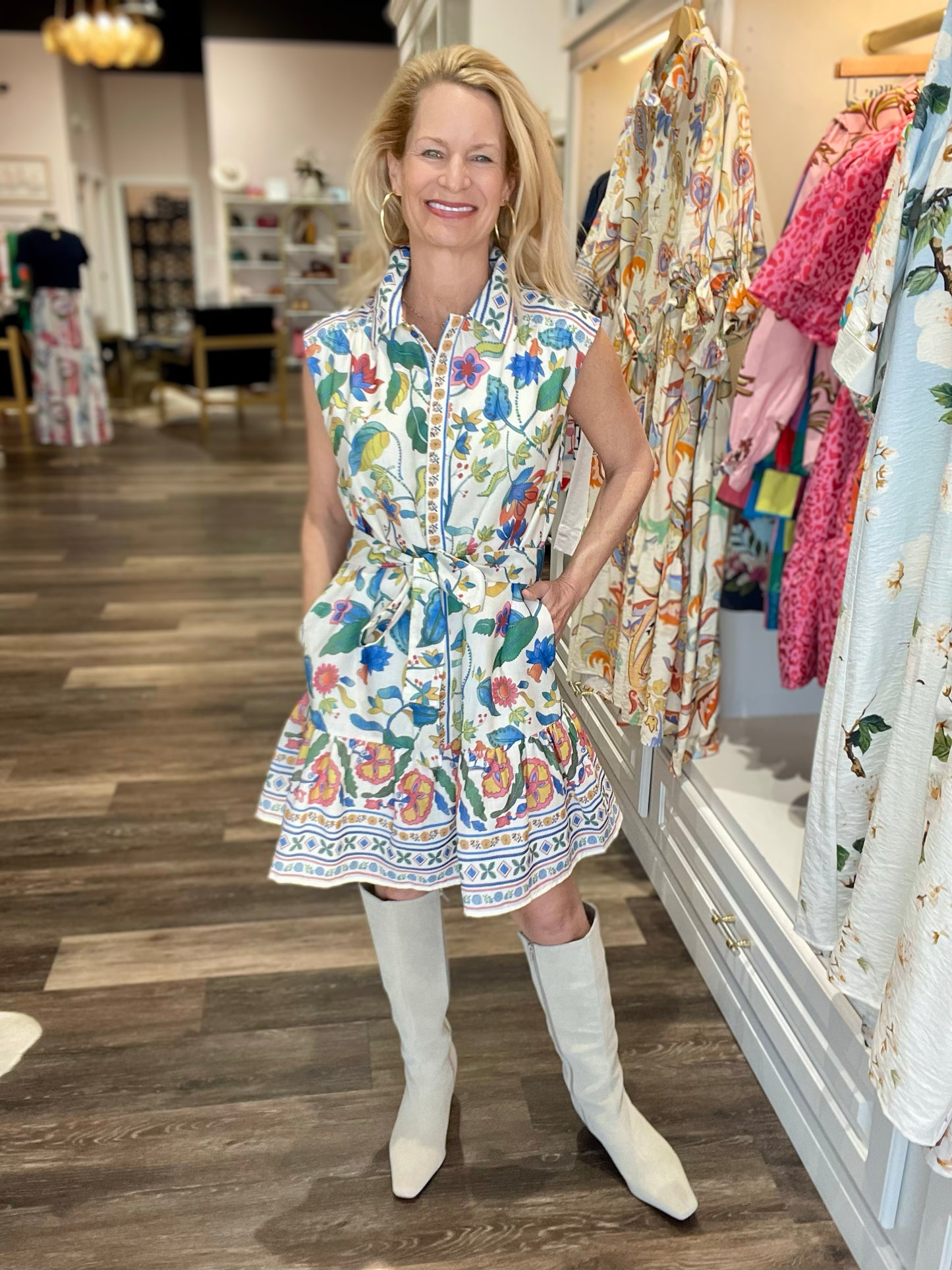 Joy Joy Placket Dress Festive Florals