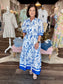 Jade Tiered Midi Shirt Dress Oriental Bloom