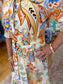 Boho Chic Floral Midi Dress Orange